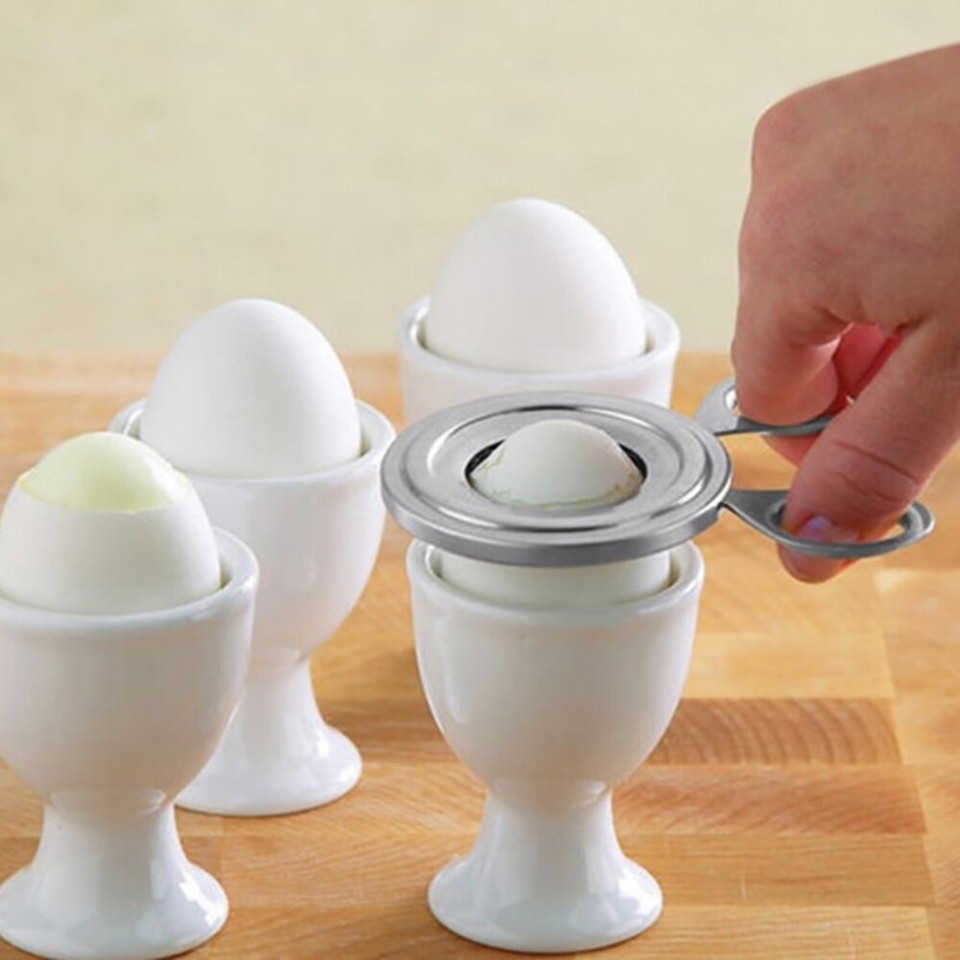 StainlessSteel Egg Topper Cutter Shell Opener Boiled Raw Egg Cracker