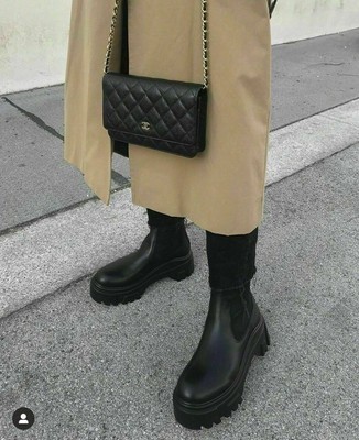 Flat Leather Platform Ankle Boots Zara 