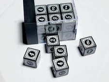 Antique White d6s DnD Dice Set | Dungeons and Dragons | 12 Dice RPG Set