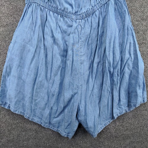 Old Navy Girls Lyocell Jumpsuit Blue Size L Embroidered Floral Shorts - Picture 10 of 12