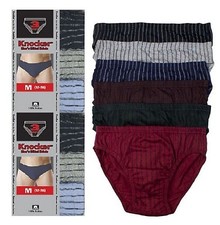 3, 6, 12 Mens Double Front Stripes Bikinis Brief 100 Cotton Lined Knocker M705S