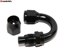 EMUSA AN10 180 Degree Swivel Fuel Oil Gas Line Hose End Fitting Adapter Black