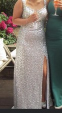 Silver Sequin And Diamanté Prom Dress