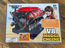 Dr. STEM Toys V8 Model Engine Kit, Over 250 Pieces Includes Sounds Lights Read