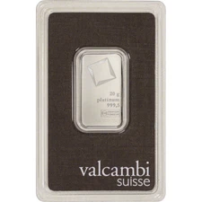 20 gram Platinum Bar - Valcambi Suisse - 999.5 Fine in Sealed Assay