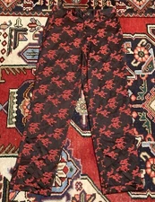 Vintage Medium Rare Embroidered Dragon Print Dress Pants 90s Red Black S 28x29