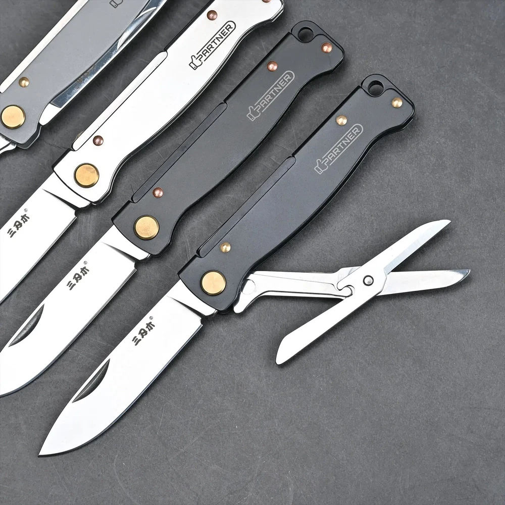 Multi-tool Folding Knife with Scissors for Hunting Camping Survival Tactical 12C27 Steel