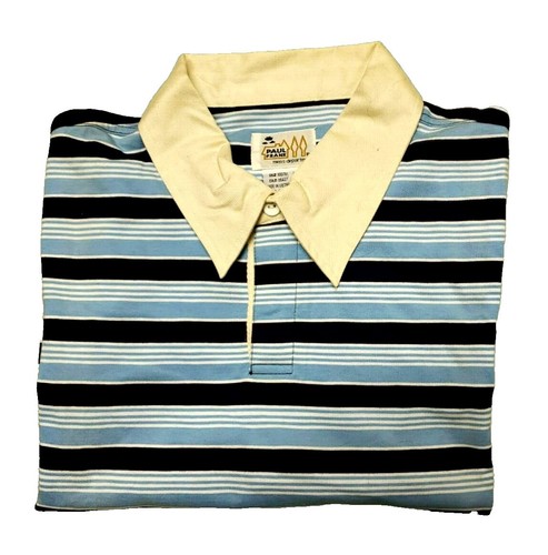 Frank & Eileen mens poplin shirt. Wht w/Blue dot stripe size:M
