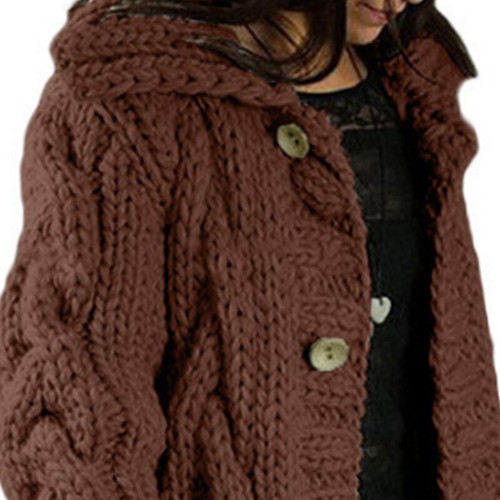 Ladies Loose Chunky Overcoat Women Cable Knitted Winter Baggy Cardigan Sweater - Picture 59 of 72
