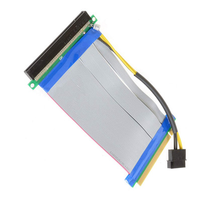 PCI-E Express 16X to 16X Riser Extender Card with Molex IDE Power & Ribbon C