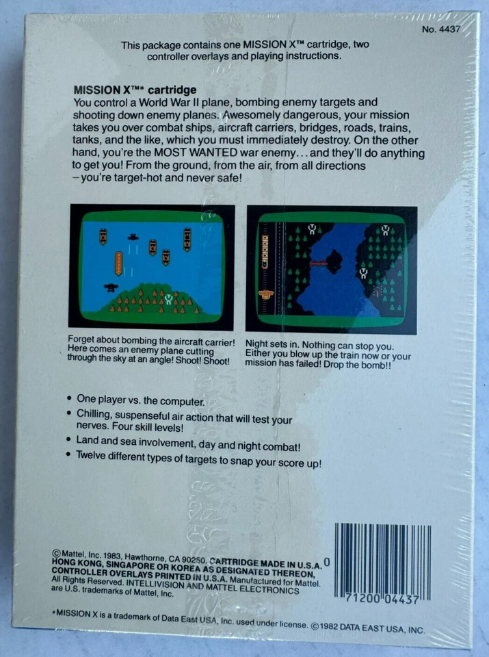 Mission-X Mattel Electronics Intellivision 1983 Mattel *NEW/STILL SEALED* - Image 2 of 3