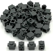 Lego 50 New Dark Bluish Gray Bricks Blocks Modified 1 x 1 Studs on 2 Sides Parts