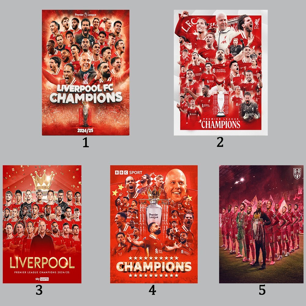 Liverpool FC PREMIER LEAGUE CHAMPIONS 24 25 Poster | eBay