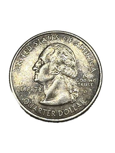 IOWA 2004 D QUARTER RARE COLOR ERROR CLAD LAYER MISS DARK OBSERVED REVERSE EF - Picture 2 of 7