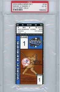 2003 MLB BASEBALL WORLD SERIES NEW YORK NY N.Y. YANKEES MARLINS TICKET STUB PSA | eBay