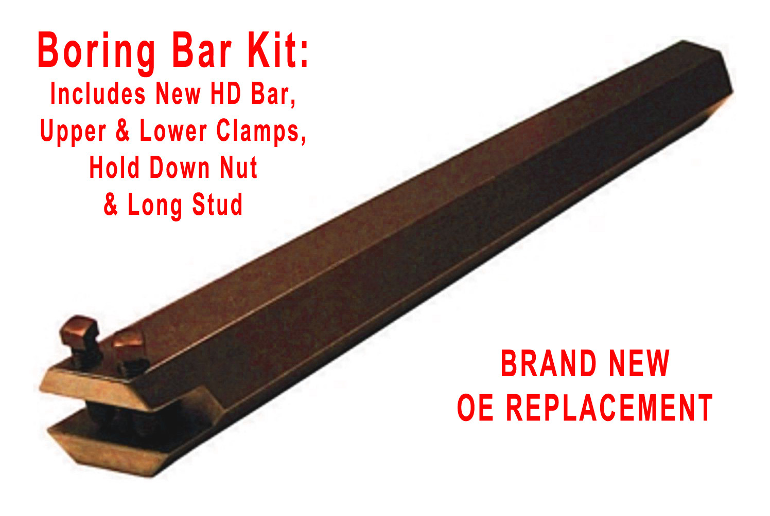 Boring Bar 5843, Upper & Lower Clamps w/ Stud & Nut Kit (Ammco Brake
