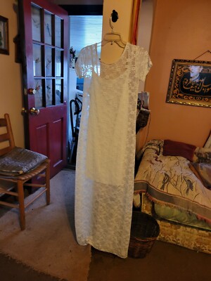Wild Fable Ivory Lace Dress with Ivory Slip - Size M | eBay
