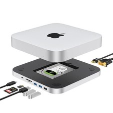 USB-C Hub Mac Mini M1 M2 MC STUDIO-SATA Hard Drive or SSD Enclosure + HDMI & VGA