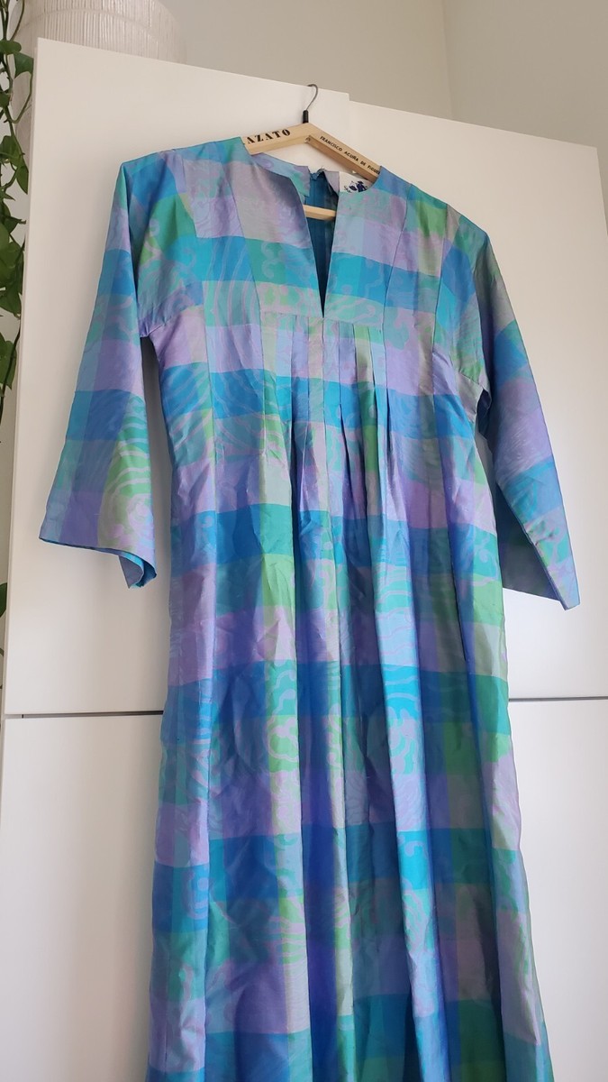 slipper orchid silk kimono kaftan dress by jim thompson Slipper Orchid Print Silk Kimono Dress in Brown