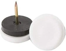 7/8" White Nail On Nylon Chair Glides