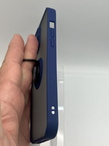 iPhone 13 Pro Max Case Magnetic Suction Ring Luxury Design Phone Cover Blue - Zdjęcie 3 z 8