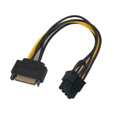 15 Pin SATA Strom auf 8-Pin (6+2) PCI-E PCI Express Stecker VGA Grafikkarte Kabel