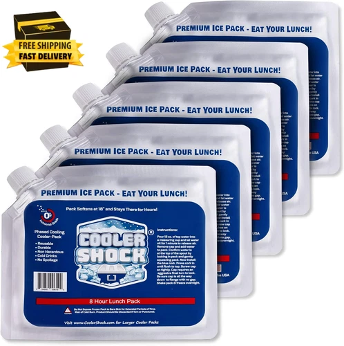 Reusable Ice Packs for Cooler - Long Lasting Cold Freezer Packs for Coolers and