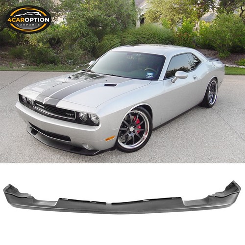 IKON MOTORSPORTS V2 Style PU Front Bumper Lip Splitter For 2006-2010 Dodge Charger, Unpainted Black