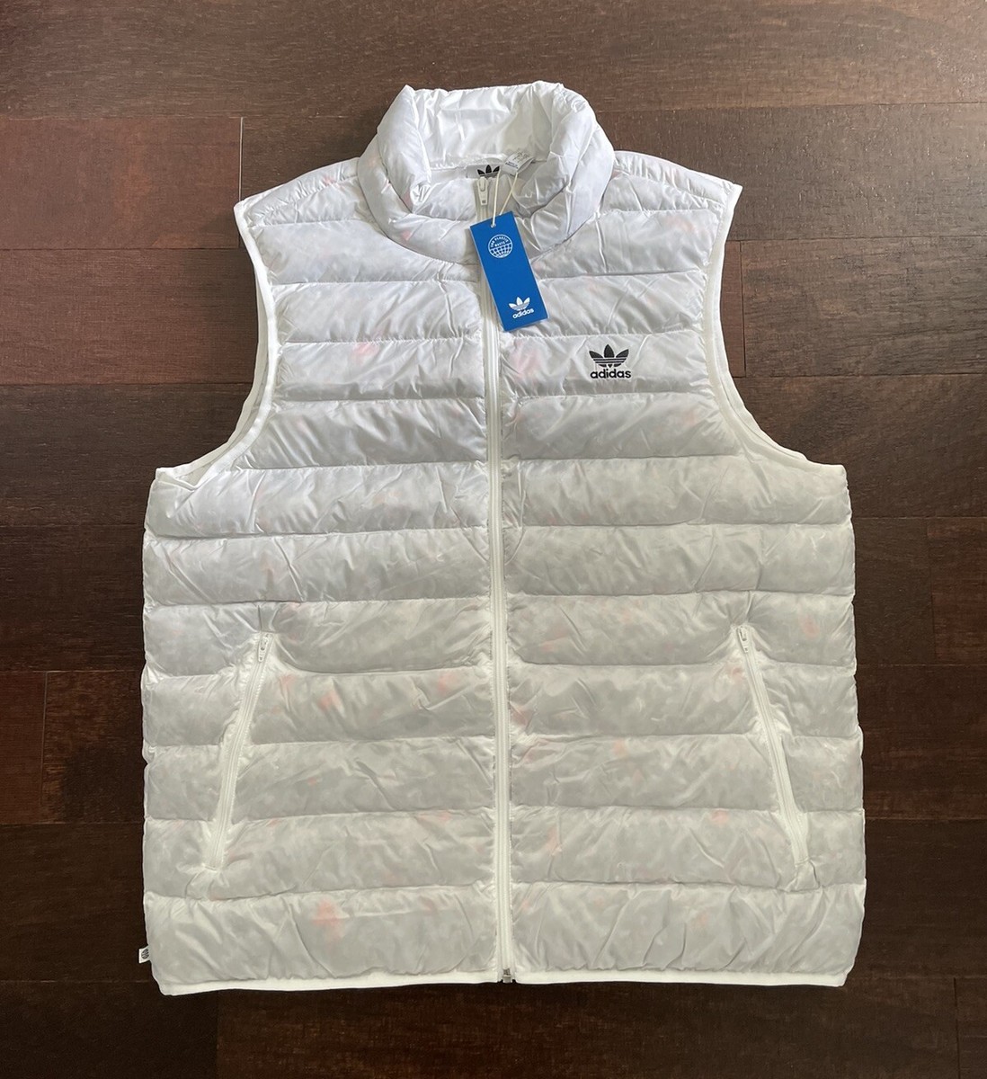 adidas フード付き　中綿ベスト　ホワイト adidas Z.N.E. Full-Zip Hooded Track Jacket - White | Free