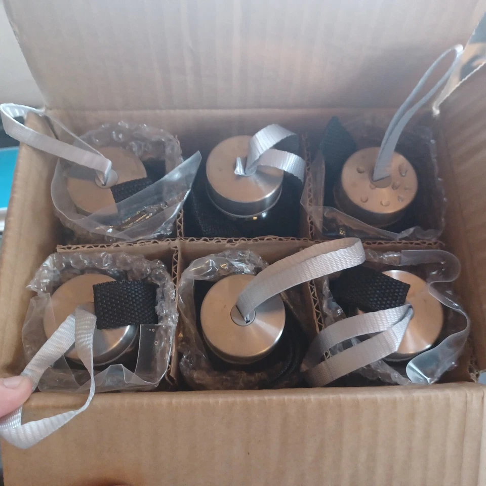 6 botellas de agua de vidrio, 18 oz, mangas de nailon negro, tapas de acero a prueba de fugas - Nuevo Foto 2 de 3