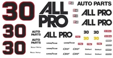 #30 Michael Waltrip All Pro Auto parts 1/64th - HO Scale Scale Slot Car Decals