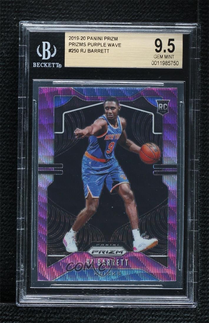2019-20 Panini Prizm Rookie Purple Wave RJ Barrett #250 BGS 9.5 GEM MINT 4vc