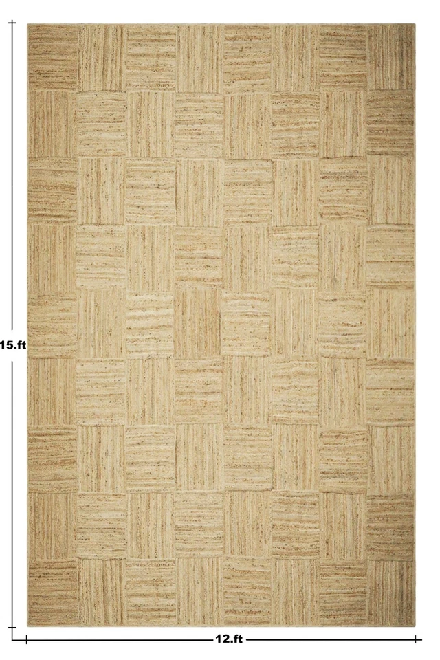 Beige Hand Braided Kitchen Runner Jute Area Rug Living Room runner Carpet 5x7 ft - Image 3 of 4