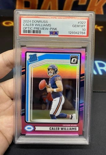 2024 Panini Donruss - Caleb Williams #327 Optic Preview Pink Prizm (RC) PSA 10🔥