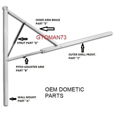 DOMETIC 8952001.400U POWER RV AWNING 60.75'' OUTER SHELL CHANNEL BLACK