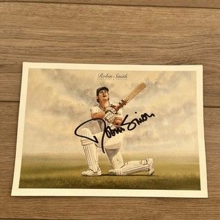 Robin Smith England Signed Terry Harrison Picture Lovely Autograph
