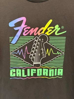 Fender Unisex T-Shirt California Guitar Graphic Cotton Size L Black