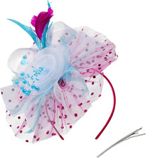 Kentucky Fascinators Hats for Women Derby Tea Party Hat Flower Mesh