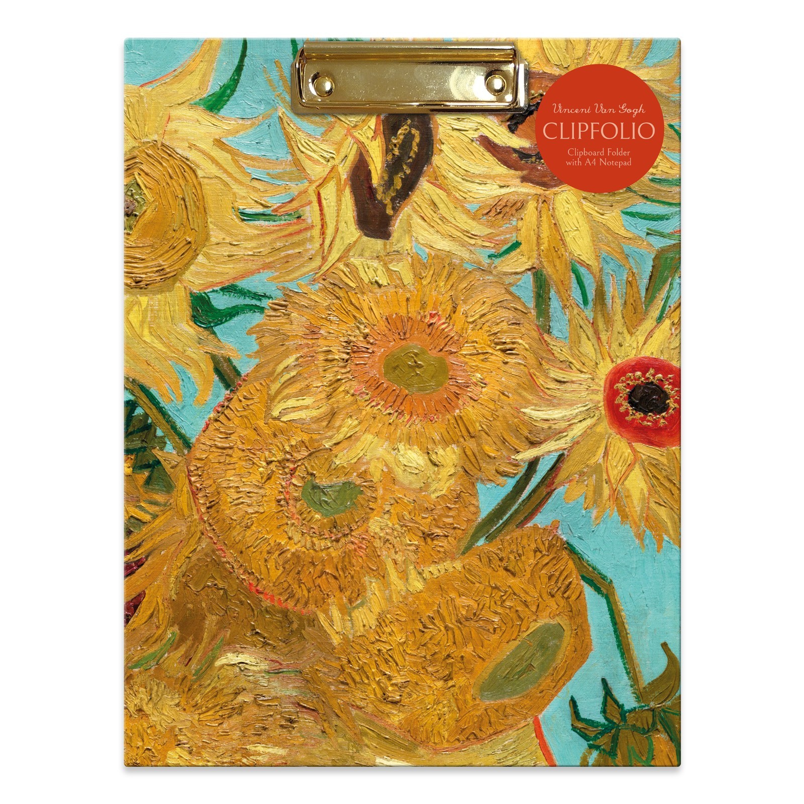 Van Gogh Sunflowers Clipboard Folder with A4 Notepad Stationery Gift
