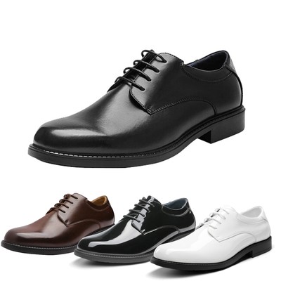 Men's Business Suit Shoes Derby Lace-Up Shoes Leather with Oxford Lining