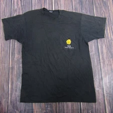 Vintage Workwear Shirt Mens Large Black Sun Technical Services 90s Screen Stars