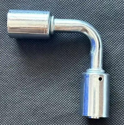 A/C BEADLOCK CRIMP ON FITTING 90 DEGREE SPLICER #8 STANDARD BARRIER HOSE SB6122