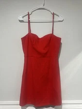 NWT See Picture French Connection Dress Aura A Line Mini Dress Red Tie Back  6 S