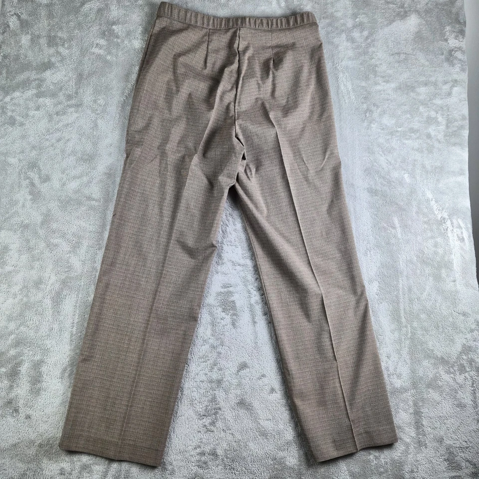 Pantalones Jaclyn Smith Mujer 10 Marrón Cuadros Recto Pierna Ancha Pantalón Carrera Oficina Foto 2 de 4