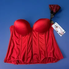 Coquette Diva Red Lined Stretch Knit Bustier 3730X - Size 3X-4X - Brand New