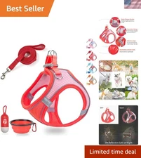 Choke-Free Dog Harness with Reflective Strip & Leash - Air Mesh Comfort