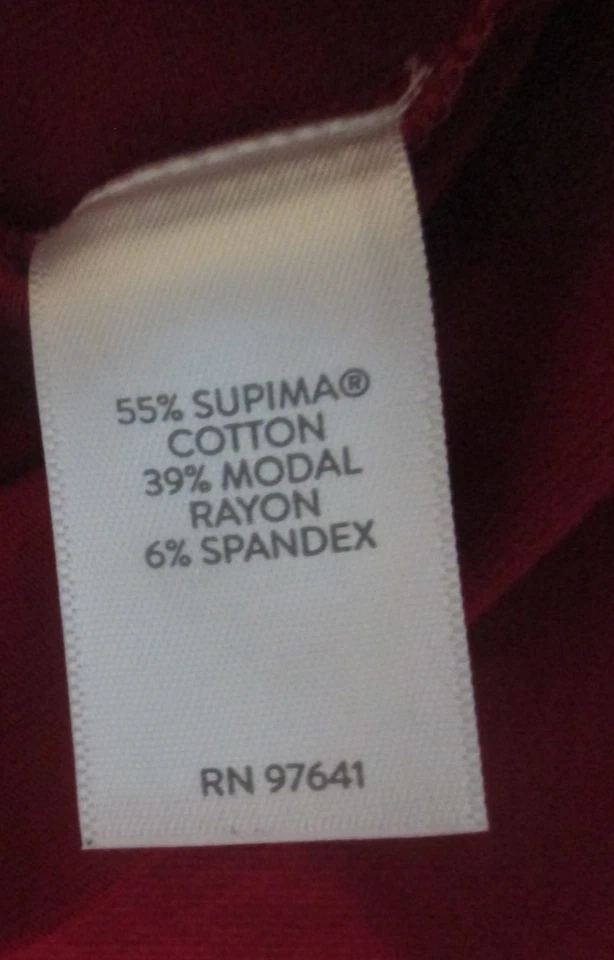 Camiseta J. Jill Luxe Supima Cuello Barco Talla XL Rojo Vino Elástico Pullover Mangas Largas Foto 4 de 4