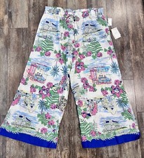 LOVE By GAP Dreamwell Print Wide-Leg Lounge Pants Sz L, Tropical Paradise NWT