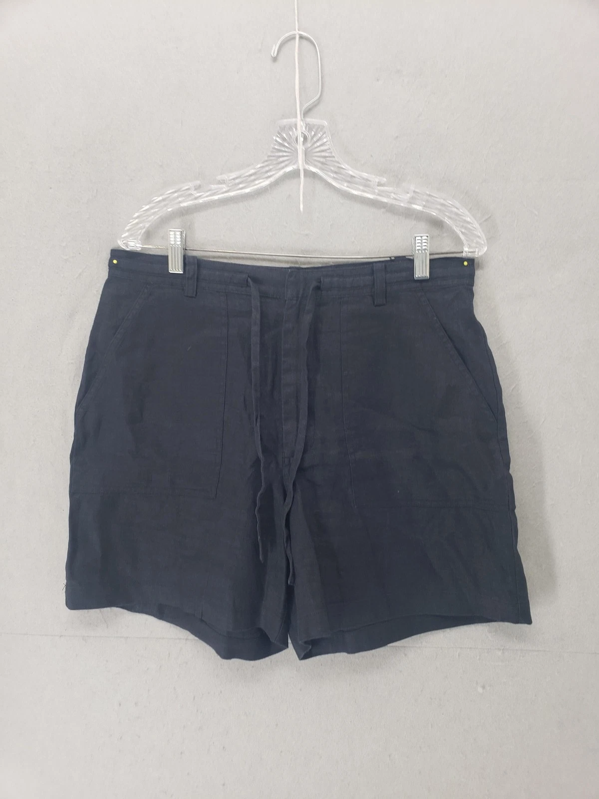 Eddie Bauer Shorts Women 14 Linen Drawstring Casual Summer Lightweight Relaxed