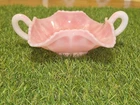 Vintage Fenton Pink Rosalene Slagg Glass Dish Two Handled Butterfly Bon Bon